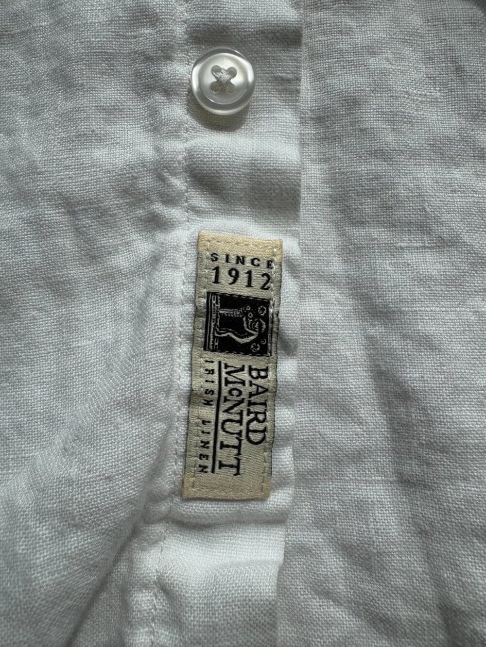 J.Crew White Short Sleeve Baird McNutt Irish Linen Shirt Relaxed Fit size Xsmall - Picture 4 of 5
